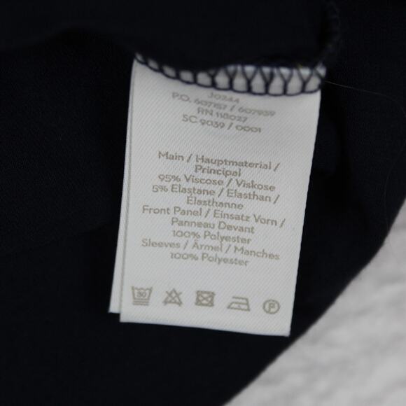 Boden Floral Blouse Womens 8 Navy Yellow Ruffle Sheer Romantic Top Lightweight - Picture 4 of 6